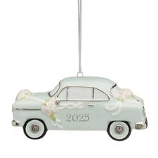 Lenox 2025 Just Married Vintage Car Christmas Ornament Porcelain Tree Decoration
