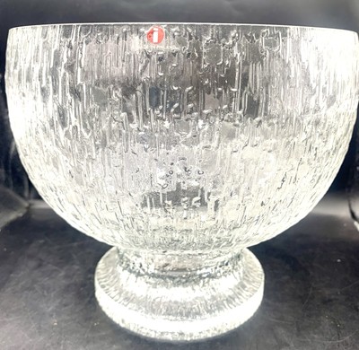 VTG 70 s  Iitala Finland   Kekkerit  Large Footed Bowl By Timo Sarpaneva 7x7.5 