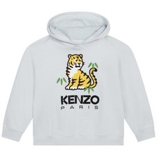 Kenzo Kids Tiger Embroidered Cotton Hoodie