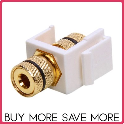 Speaker Keystone Jack - Banana Jack Coupler with Black Ring for Wall Plate White
