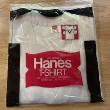 Hanes Men's ComfortSoft White V-Neck T-Shirt Large, 100 Cotton