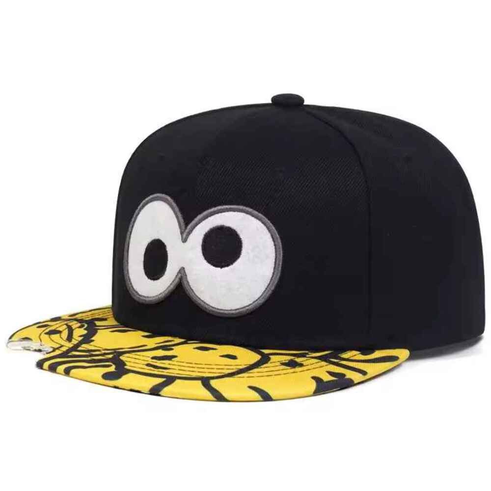 Big Eyes - Cartoon Hat - Funny Snapback Hat - Embroidered Baseball Cap, Black
