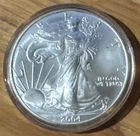 2004 $1 SILVER EAGLE = 1 OZ. .999 SILVER = U. S. MINT = UNCIRCULATED