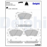 Delphi Bremsbelagsatz Scheibenbremse LP3673 FüR KIA Soul 3 SK3 Cargo GDI