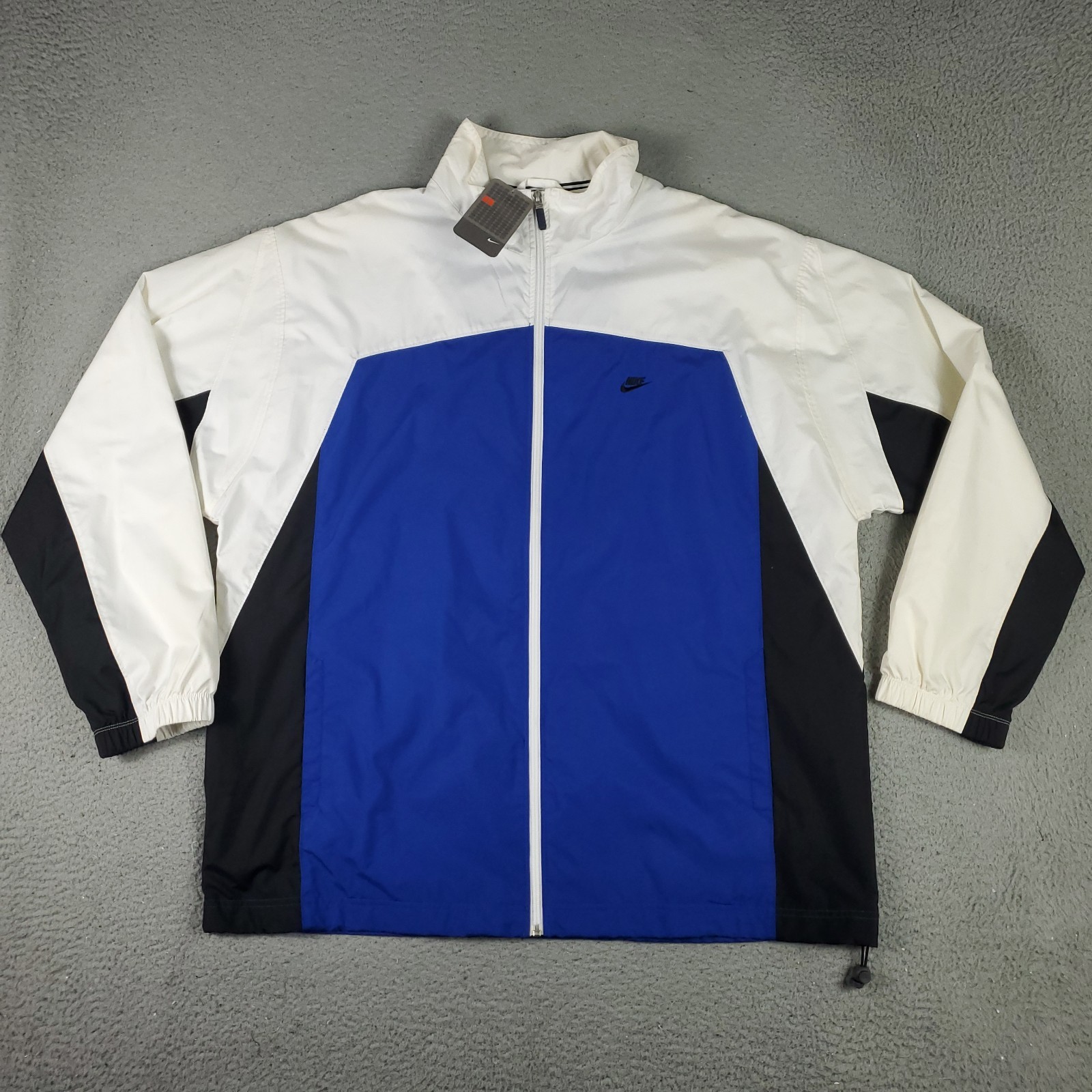 SACAI X NIKE Giacca a vento Nike uomo taglia 2XL blu fondo di magazzino vintage Y2K full zip *
