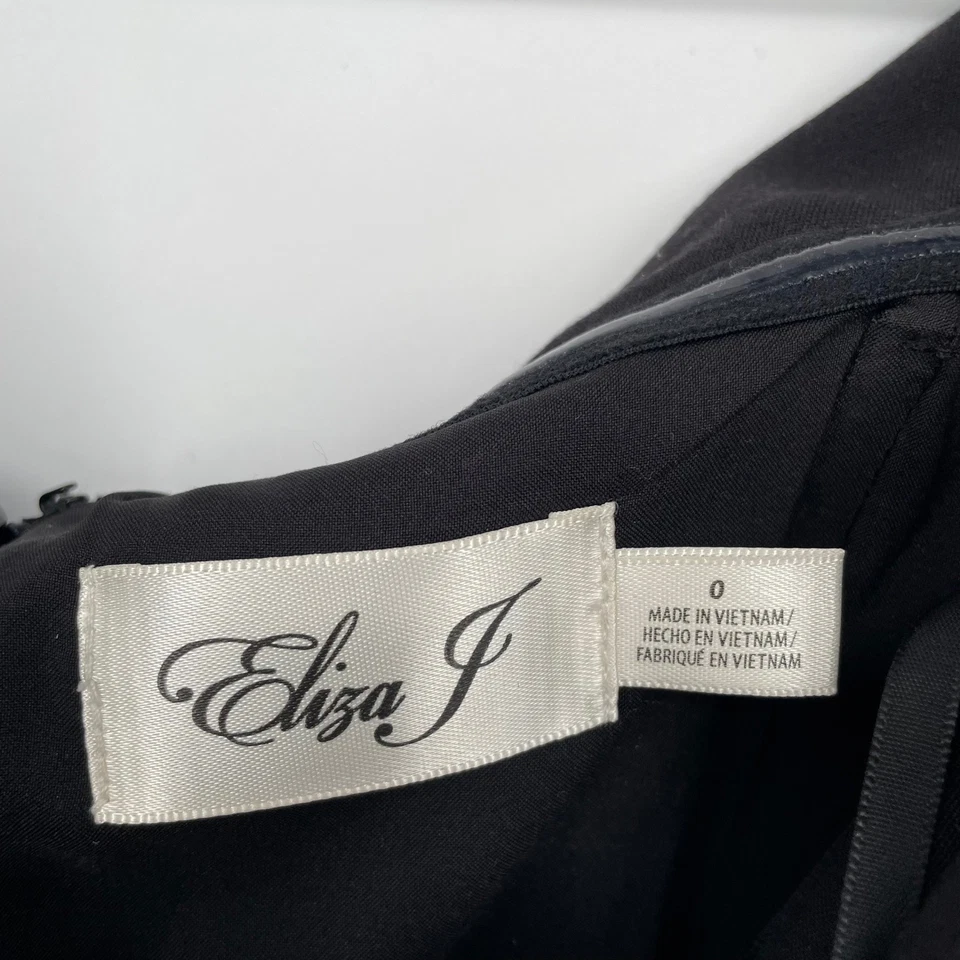 Eliza J Black Off Shoulder Ruched Mermaid Formal Gown Size 0 - Image 3 of 4