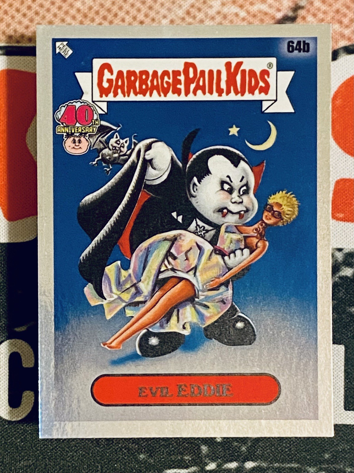 Topps Garbage Pail Kids 40th Anniversary Evil Eddie 64b Silver Foil Parallel