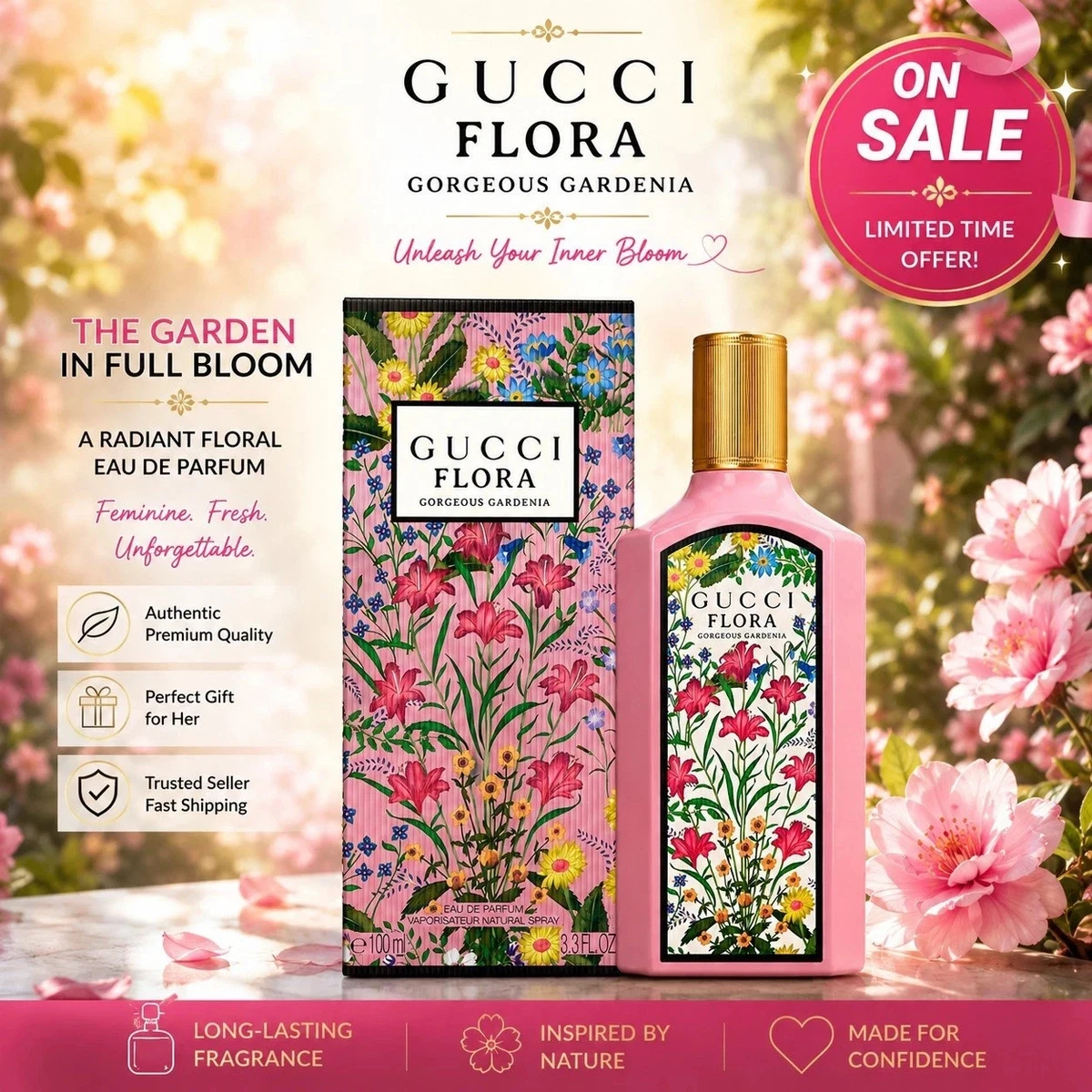 Flora Gorgeous Gardenia by Gucci Fragrances for Women for sale - eBay