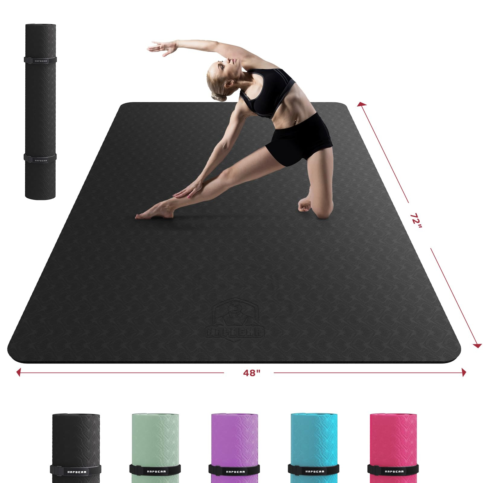 Extra Large Non-Slip Yoga Mat 72x48 Inches 6mm Thick Eco-Friendly Durable