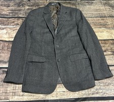 Charles Tyrwhitt Blazer Jacket Mens 40L Pure New Wool Slim Fit Tweed Gray