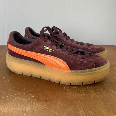 Puma Winetasteing Fame Suede Platform Trace Block Sneakers Women s US Size 8.5