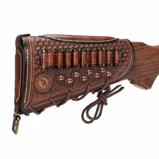 Leather Drill Cheek Rest Buttstock Protective Pouch, Hunting Shooting Pad