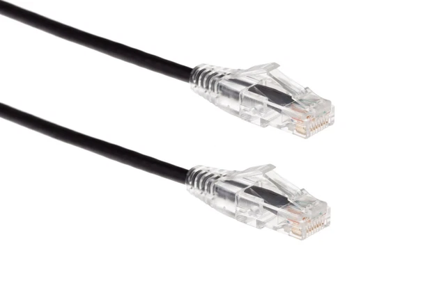 Cat6 Slim Ethernet Patch Cable, Snagless, 3 ft, Black