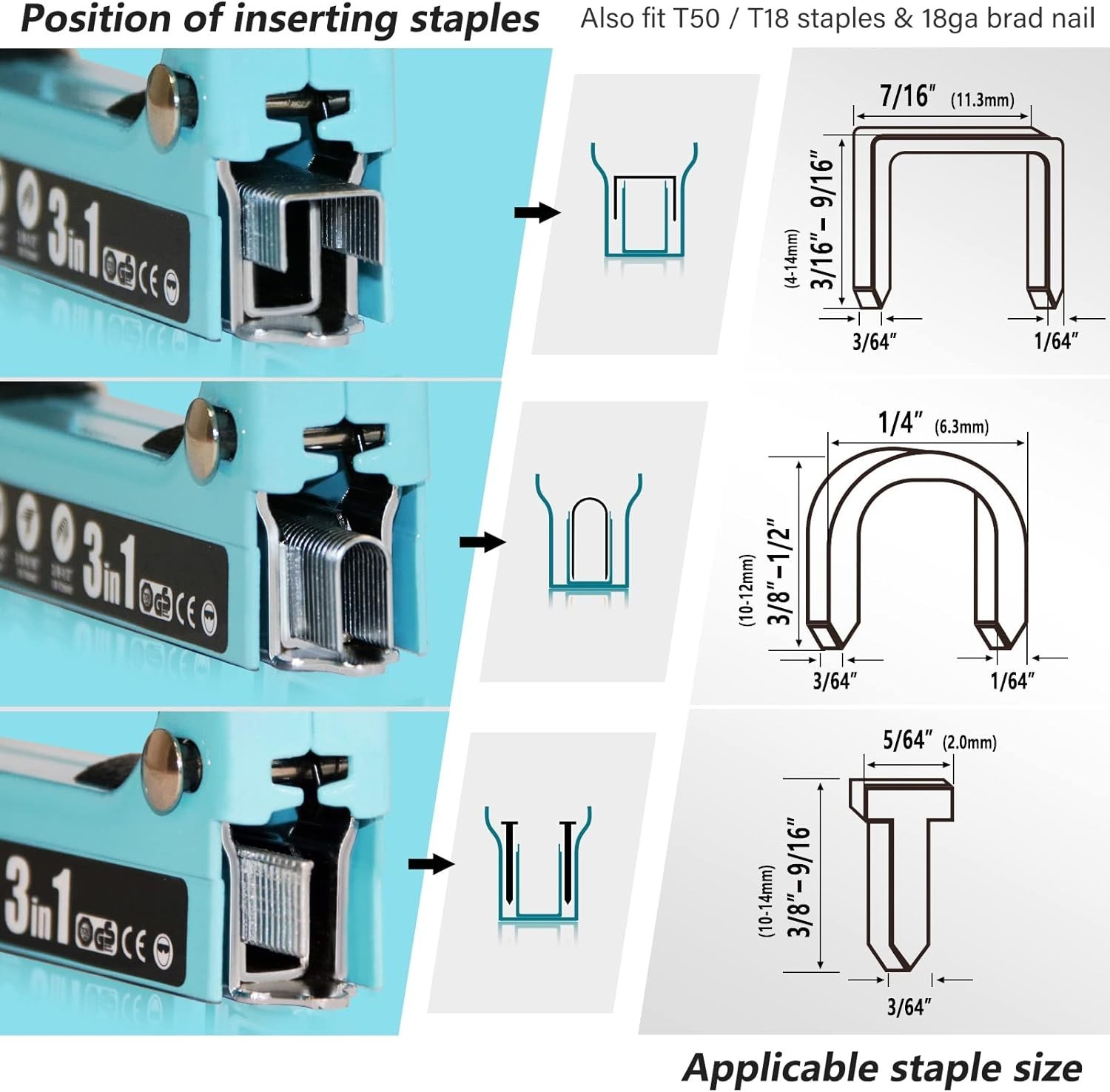 Heavy Duty Staple Gun Alloy Steel 3-in-1 Upholstery Kit with Staples and Remover
