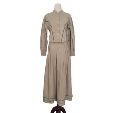 Vintage Lace Up Skirt Set Button Shirt Size 0 Prairie Cottage Western Country