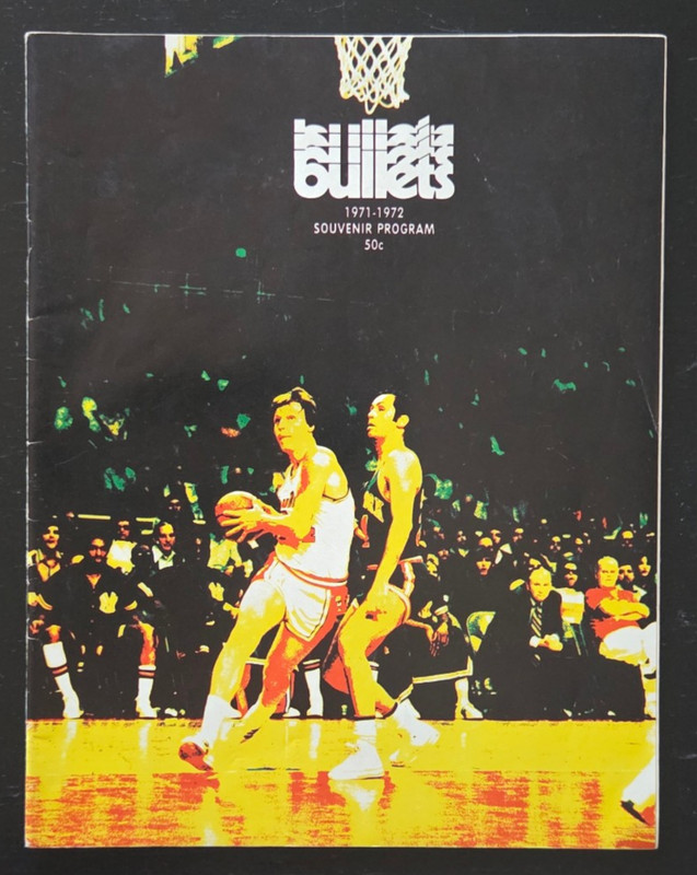 1971-1972 BALTIMORE BULLETS BASKETBALL PROGRAM v. CINCINNATI ROYALS BOB COUSY