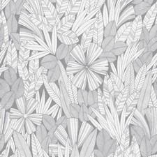 FD26344_Happy Banana Leaf Pale grey white Fine Decor Wallpaper