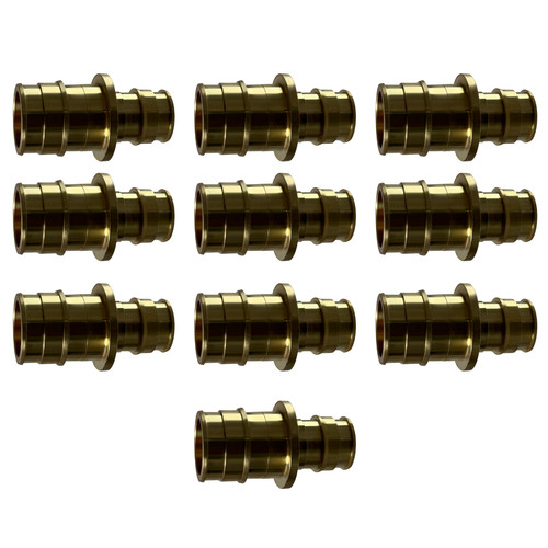 10 Pack XFITTING 3/4" x 1" Pex A Expansion Reducing Coupling, Lead Free Brass