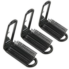 TOSAMZOO 3PCS Folding Travel Hair Brush with Mirror, Mini Comb/Wet Black 