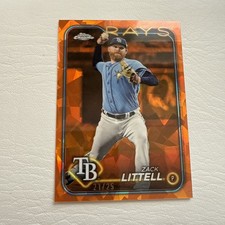 2024 Topps Chrome Update Sapphire Zack Littell Orange Refractor /25 Rays USCS139