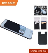 Adhesive Cell Phone Wallet for Back of Phone Case. Silicone Stick On Sleeve f...