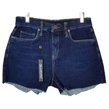 BLANK NYC Retro High Rise Dark Wash Denim Cutoff Shorts Size 26 NWT