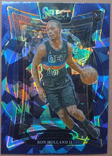 2024-25 Select #74 Ron Holland II Blue Cracked Ice Prizm Pistons Concourse RC