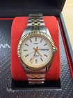 Vintage Timex Indiglo Day Date WR30M Two Tone Watch New Battery Working