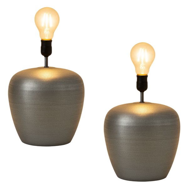2Er Set Vintage Deko Tischlampe Nachttischlampe Lampe Leuchte Tischleuchte 39Cm-image
