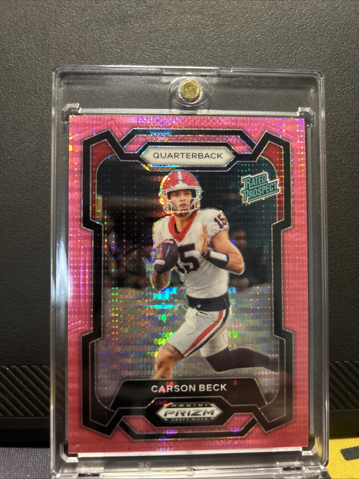 2024 Panini Prizm Draft Picks - Rated Prospect Carson Beck #130 Pink Pulsar /15