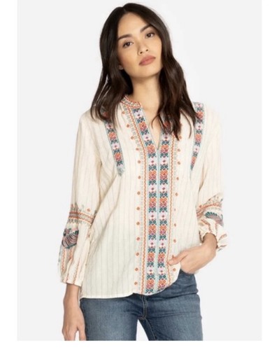 Johnny Was Workshop Claudine Paris S Embroidered Bird Boho Chic Peasant Tunic