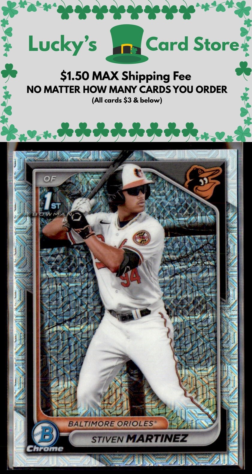 2024 Bowman Chrome #BCP-229 Stiven Martinez Prospects Mojo Refractors