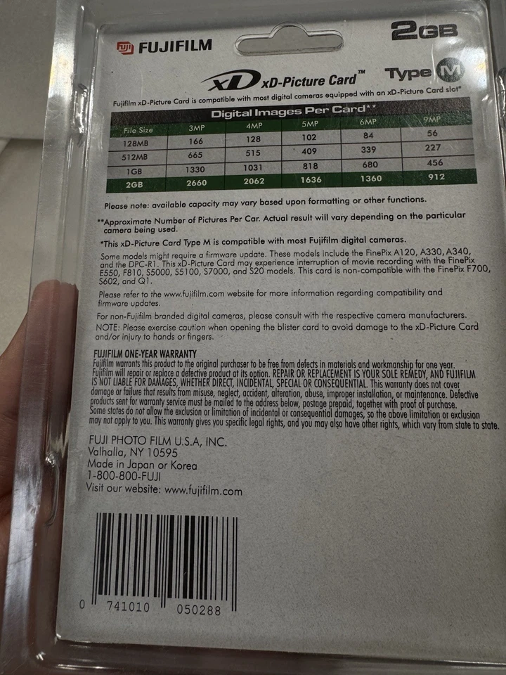 Fujifilm 2GB XD Flash Memory Card TYPE M BRAND NEW SEALED! - Image 4 of 4