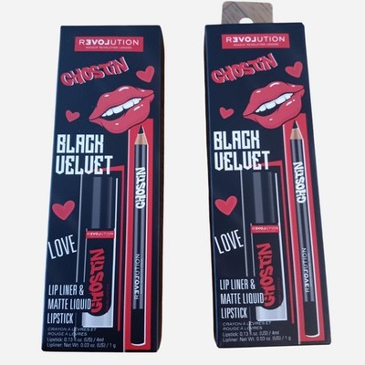 Revolution Ghostin Black Velvet Lip Liner And Matte Liquid Lipstick New Sealed