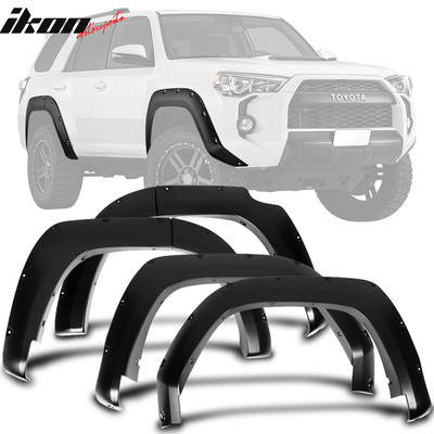 Fits 14-22 Toyota 4Runner Pocket Rivet Style Unpainted Side Fender Wheel Flares