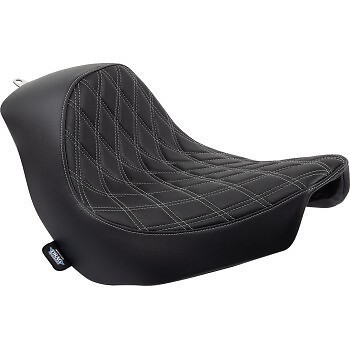 DRAG SPECIALTIES 0802-1514 Silver Diamond Stitch Solo Seat for 18-23 Low Rider
