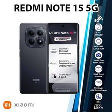 Xiaomi Redmi Note 15 5G Android Cell Phone 6GB 128GB/BLACK/Dual SIM/Unlocked