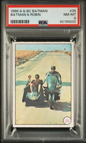 1966 Topps Batman Bat Laffs #35 Batman and Robin — PSA 8