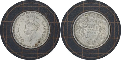 1944 British India One Rupee — photo from the most recent tracked eBay sale