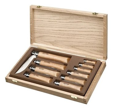 Opinel Carbone SET OF 10 Pocket Pen Knife /s Collectors set PRESENTATION BOX NEW