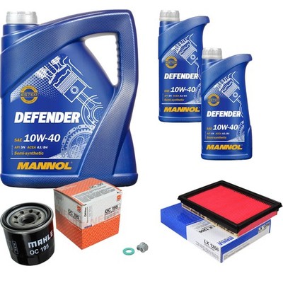 MAHLE Inspektionspaket 7 L MANNOL Defender 10W-40 für Nissan Pulsar Schrägheck