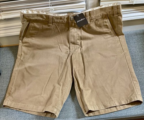 NWT Eddie Bauer Men 36x 11 Saddle Chino Shorts Legend Wash Original $40 ...