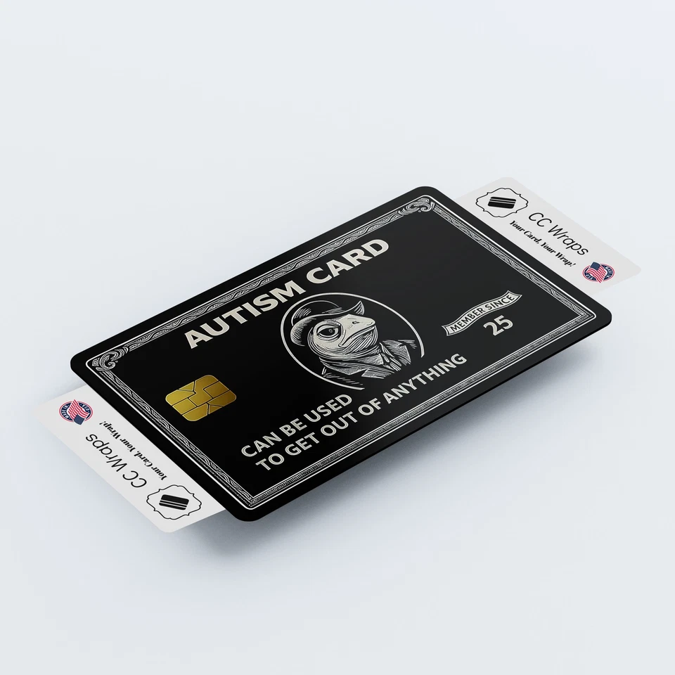 Recubrimiento de tarjeta de crédito para autismo - Divertida cubierta de vinilo adhesiva para tarjeta de débito hecha en EE. UU. Foto 3 de 4