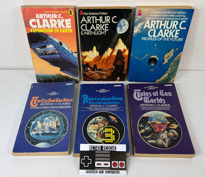 Vintage Sci Fi Book Bundle Arthur C Clarke Pan Corgi Science Fiction 70s Books