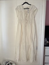 Topshop tie front tiered midi dress in ivory UK 10 New With Tags