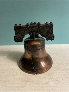 1970’s Commerotive Working Cast Metal And Copper Liberty Bell Figurine