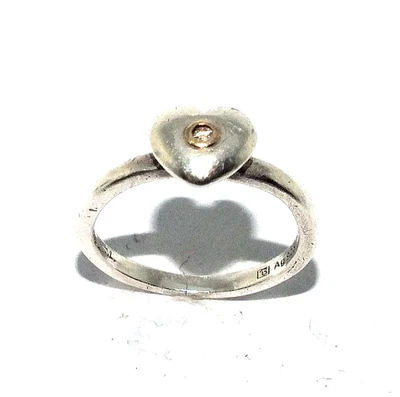 Damen Silber Thomas Sabo Ring Mit Einem Diamanten, UK Größe J 1/2 - Bild 1 von 4