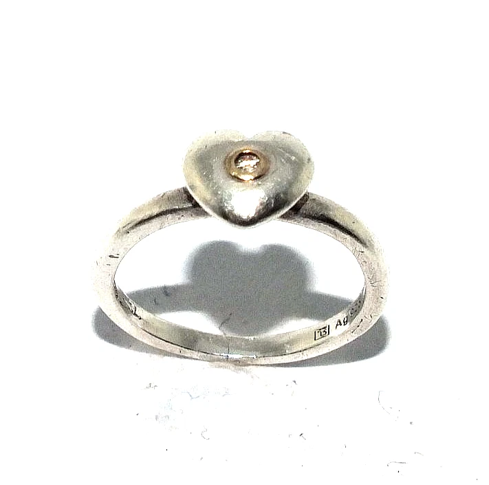 Damen Silber Thomas Sabo Ring Set mit Einem Diamant, UK Größe J 1/2 - Bild 1 von 1