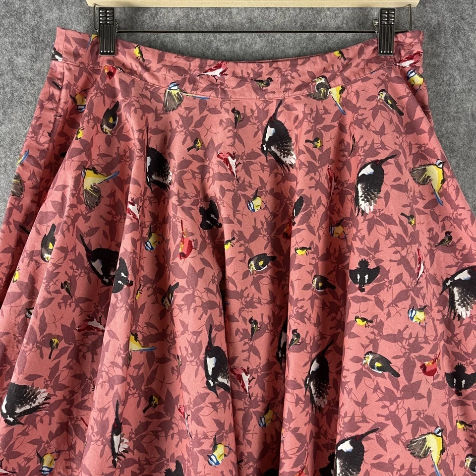 Lindy Bop Peggy Falda Mujer Grande Rosa Plisada Estampado de Pájaro Retro Rockabilly Foto 2 de 4