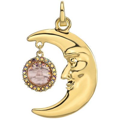 Kirks Folly Moon Magic Goddess Seaview Moon Open Ring Charm goldtone